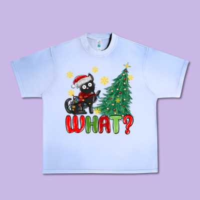 Christmas  Cat  What Urban Heavy Tee Designed By Maliassmallbusiness