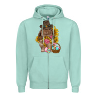 Seafoam Western Rabbit with sunflowers Easter Day Zipper Hoodie - HowdyJamesFarm