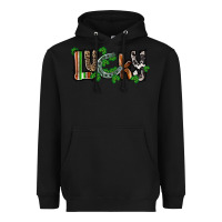 Black Lucky horseshoe St. Patrick's Day Heavyweight Hoodie - CowGirlArtShop