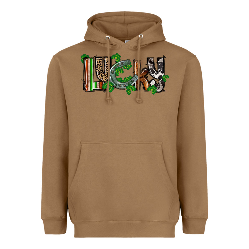 Lucky Horseshoe St. Patrick's Day Heavyweight Hoodie by CowGirlArtShop | Teevron