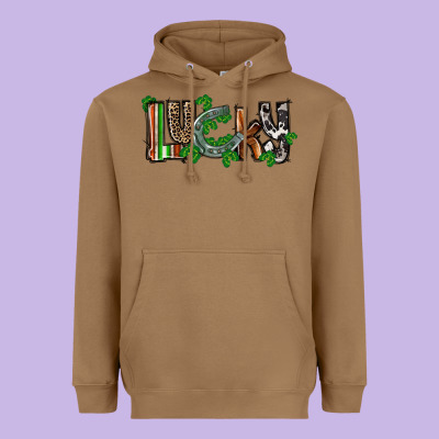 Lucky Horseshoe St. Patrick's Day Heavyweight Hoodie Designed By Cowgirlartshop