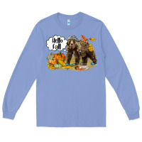 Colony Blue Hello Fall Brown Bear Long Sleeve Tee - LillyAllenDesigns
