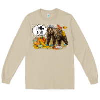 Mushroom Hello Fall Brown Bear Long Sleeve Tee - LillyAllenDesigns