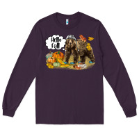 Hello Fall Brown Bear Long Sleeve Tee | Teevron