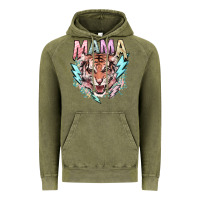 Vintage Olive mama tiger lightning bolt Vintage Hoodie - NancyCooperArtShop