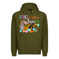 Army Green I dig Easter Day Premium Hoodie - HowdyJamesFarm