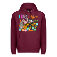 Burgundy I dig Easter Day Premium Hoodie - HowdyJamesFarm
