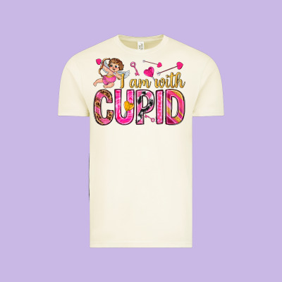 I Am With Cupid Vintage Tee Designed By Nancycooperartshop
