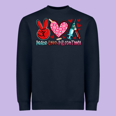 Peace Love Phlebotomy Heavyweight Sweatshirt Designed By Artiststas