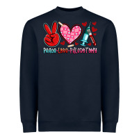 Navy peace love phlebotomy Heavyweight Sweatshirt - Artiststas
