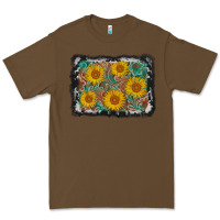 Cacao leather sunflower background Premium Tee - AdoDesignShop