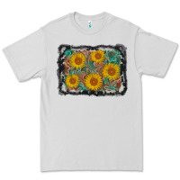 Dove Grey leather sunflower background Premium Tee - AdoDesignShop