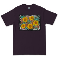Plum leather sunflower background Premium Tee - AdoDesignShop