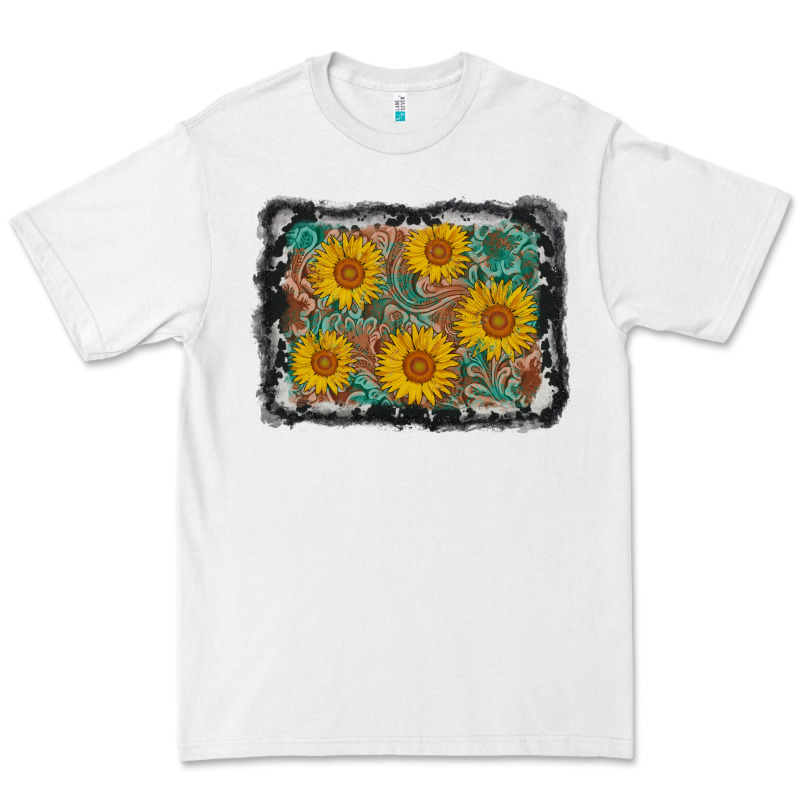 Leather Sunflower Background Premium Tee by AdoDesignShop | Teevron