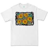 White leather sunflower background Premium Tee - AdoDesignShop