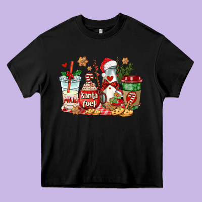 Santa Fuel Coffee Cups Heavy Core Tee Designed By Adodesignshop