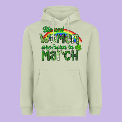 Blessed Women Are Born In March Heavyweight Hoodie Designed By Cowgirlartshop