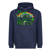 Navy Blessed women are born in March Heavyweight Hoodie - CowGirlArtShop
