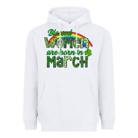 White Blessed women are born in March Heavyweight Hoodie - CowGirlArtShop