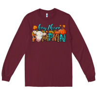Burgundy Western Hey There Pumpkin Long Sleeve Tee - LillyAllenDesigns