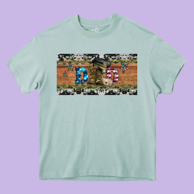 Soldier Dad License  Plate Heavy Core Tee Designed By Artiststas