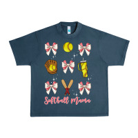 Midnight Navy softball coquette bow Urban Heavy Tee - JahusDesignShop
