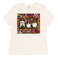 Bone camouflage gnomes american flag star leopard Ladies Tee - Artiststas