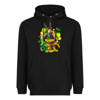 Black St. Patrick's Donkey with balloon Heavyweight Hoodie - HowdyJamesFarm