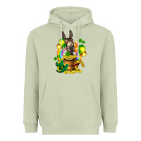 Matcha St. Patrick's Donkey with balloon Heavyweight Hoodie - HowdyJamesFarm