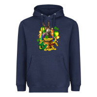 Navy St. Patrick's Donkey with balloon Heavyweight Hoodie - HowdyJamesFarm