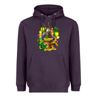 Plum St. Patrick's Donkey with balloon Heavyweight Hoodie - HowdyJamesFarm