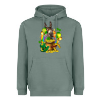 Sage St. Patrick's Donkey with balloon Heavyweight Hoodie - HowdyJamesFarm