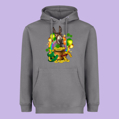 St. Patrick's Donkey With Balloon Heavyweight Hoodie Designed By Howdyjamesfarm