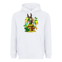 White St. Patrick's Donkey with balloon Heavyweight Hoodie - HowdyJamesFarm
