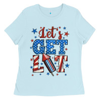 Baby Blue let's get lit Ladies Tee - BundleAndBundleShop