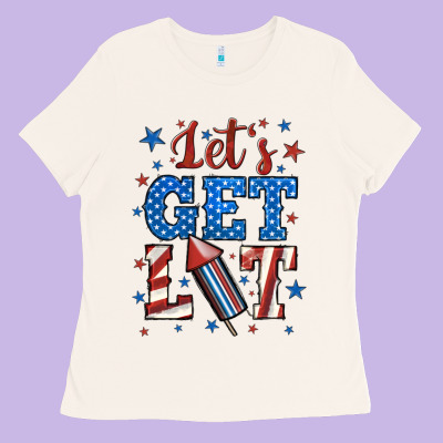 Let's Get Lit Ladies Tee Designed By Bundleandbundleshop