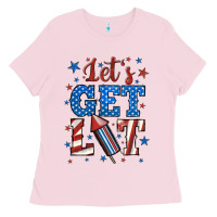Bubblegum Pink let's get lit Ladies Tee - BundleAndBundleShop