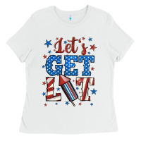 White let's get lit Ladies Tee - BundleAndBundleShop