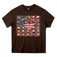 Chocolate Brown western usa flag heart and stars tumbler Heavy Core Tee - Artiststas