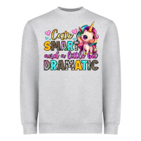 Heather Grey cute smart and a little bit dramatic Heavyweight Sweatshirt - Artiststas