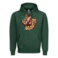 Sports Green Boots scootin Zipper Hoodie - HowdyJamesFarm