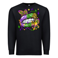 Black mardi gras lip olivia Premium Sweatshirt - OliviaCreatesArt