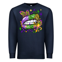 Navy mardi gras lip olivia Premium Sweatshirt - OliviaCreatesArt