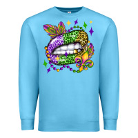 Ocean Blue mardi gras lip olivia Premium Sweatshirt - OliviaCreatesArt