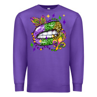 Purple mardi gras lip olivia Premium Sweatshirt - OliviaCreatesArt