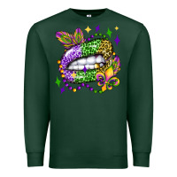 Sports Green mardi gras lip olivia Premium Sweatshirt - OliviaCreatesArt