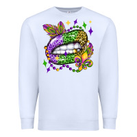 White mardi gras lip olivia Premium Sweatshirt - OliviaCreatesArt
