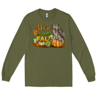 Army Green Here Comes Fall Owl Long Sleeve Tee - LillyAllenDesigns