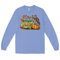 Colony Blue Here Comes Fall Owl Long Sleeve Tee - LillyAllenDesigns