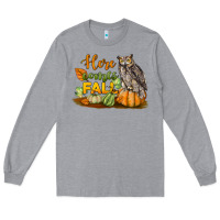 Heather Grey Here Comes Fall Owl Long Sleeve Tee - LillyAllenDesigns